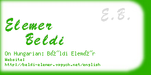 elemer beldi business card